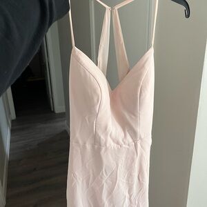 Elegant Blush Pink Strappy Dress
